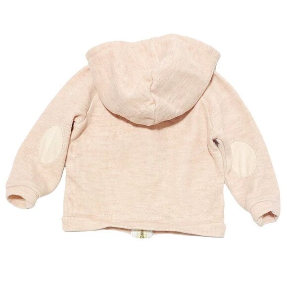 𝅺zara Mini Pink Knit Zip Up Hoodie with Elbow Patches - Picture 2 of 2